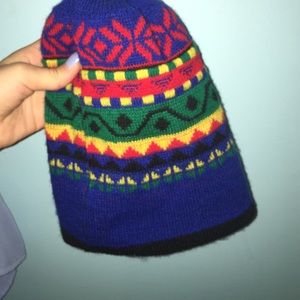 Winter hat with tribal like pattern