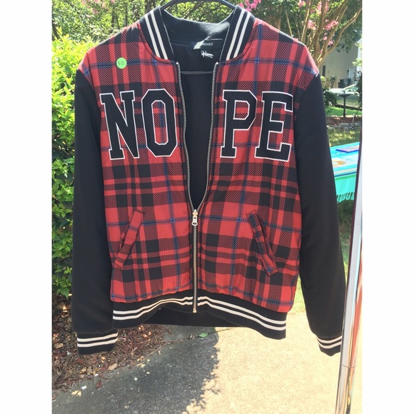 Plaid Letterman Jacket