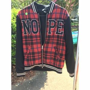 Plaid Letterman Jacket