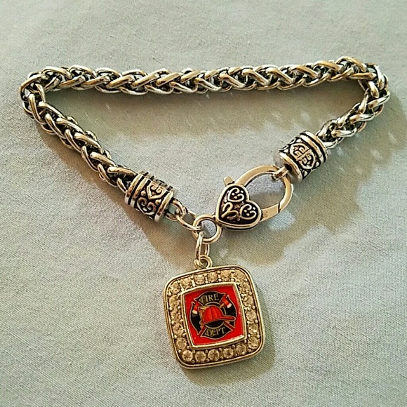Silver Fire Department Bracelet NWOT