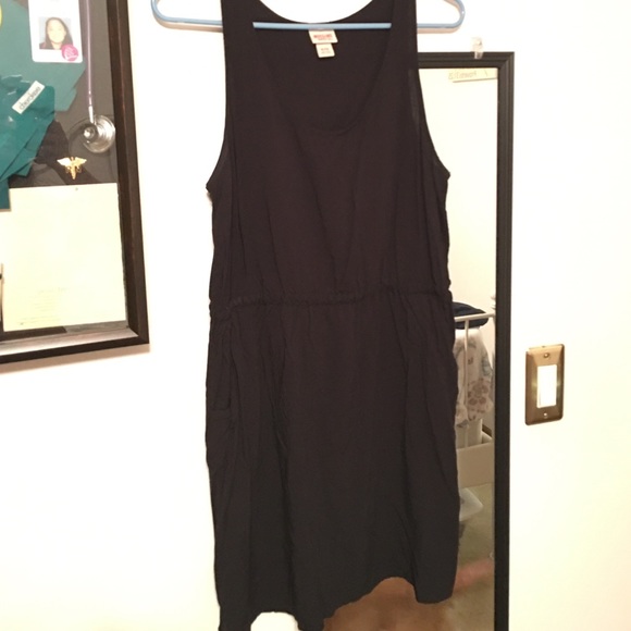 Black mini dress with cut out mid back.