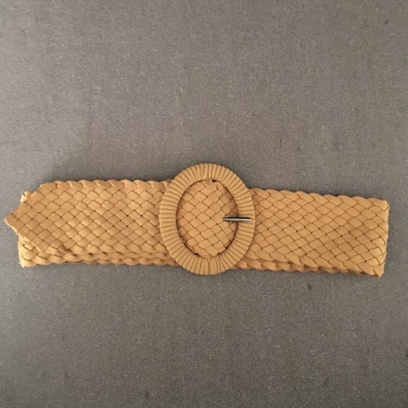 Anthropologie yellow braided belt