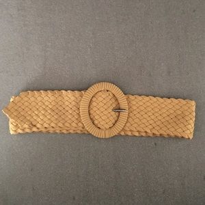 Anthropologie yellow braided belt