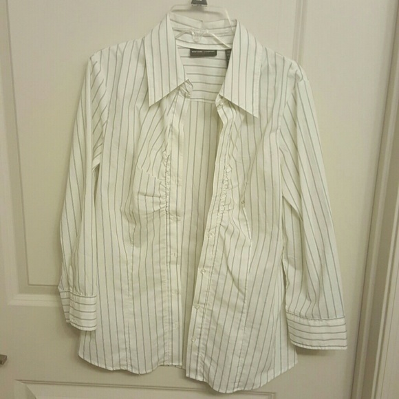 White striped button down