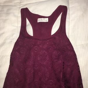 A&F Maroon Lace Top