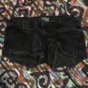 Charcoal denim shorts