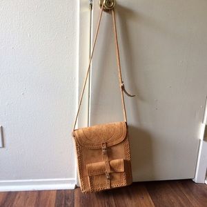 Hand made Mexican embossed genuine leather bag