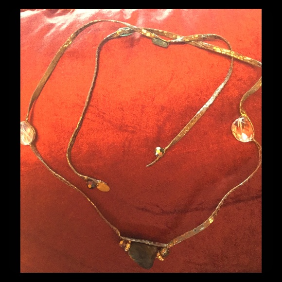 Natural Gems with Swarovski On snake leather