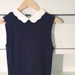 COS Navy Knit Dress with Peter Pan Collar