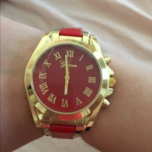 Brand new red Geneva Watch