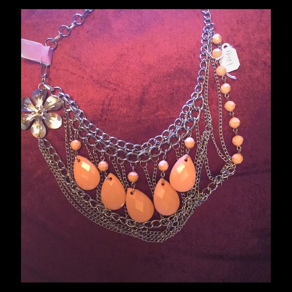Peach Silver fashion Necklace