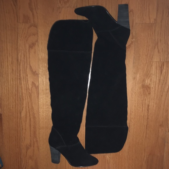 Black Kimchi Blue Suede Over the Knee Boots