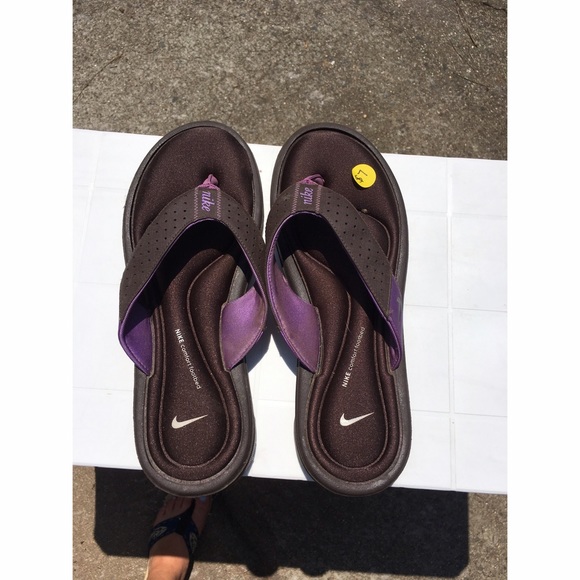 Brown/purple Nike Sandals