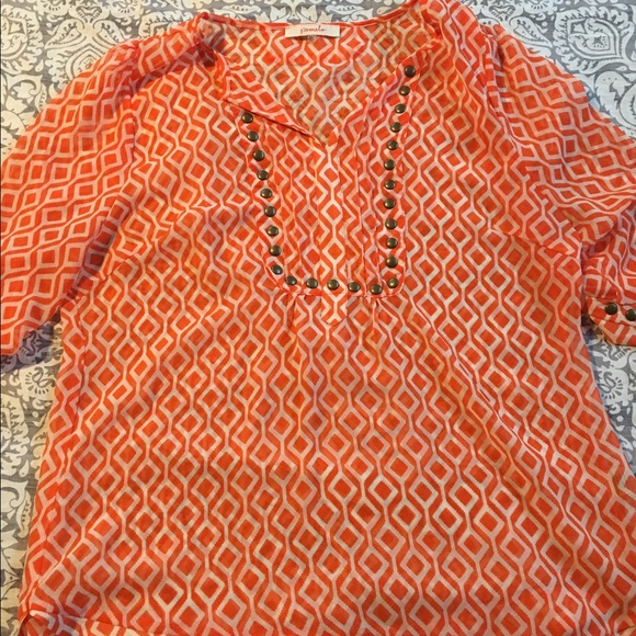 Pomelo sheer stud blouse