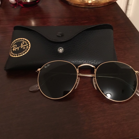 Ray-Ban Accessories - Ray ban round metal- gold sun glasses