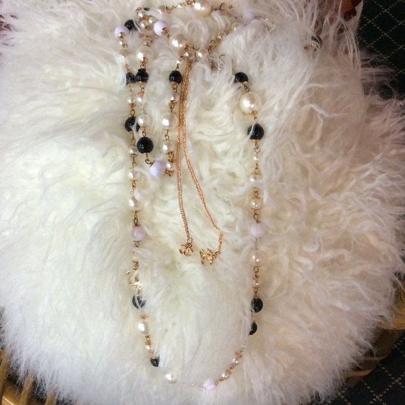 Chanel rose gold bead necklace