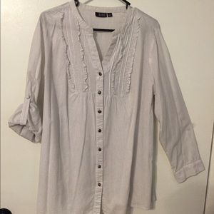 White with black pinstripes tunic