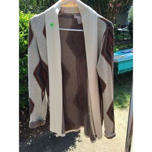 Navajo print tan cardigan