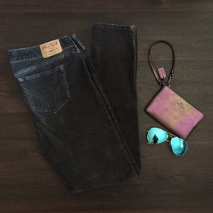 Hollister Charcoal Gray Velvet Jeggings