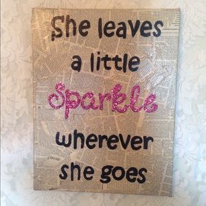 "She leaves a little sparkle" canvas