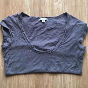 James Perse Textured Scoop Neck Tee