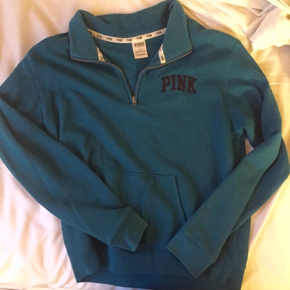 PINK Victoria's Secret Sweaters - Adorable Victoria's Secret PINK blue quarter zip