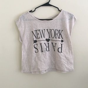 crop top.with no sleeves.  New York and Paris
