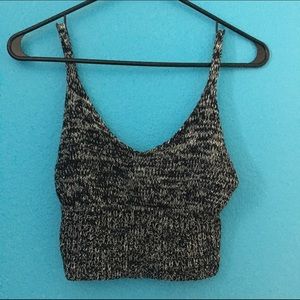 Knit spaghetti strap cropped top
