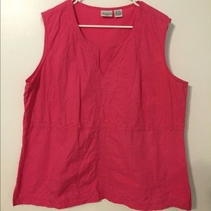 Pink sleeveless top with embroidered details