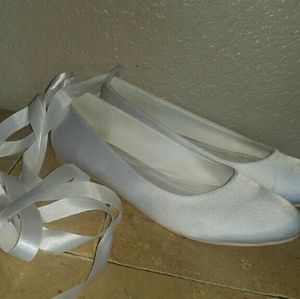 White Wedding Shoes Ballerina Style