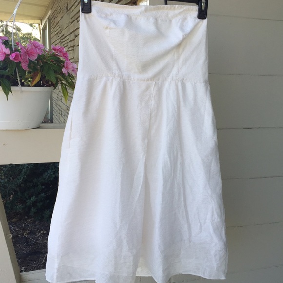 FINAL-Cream Silk/Cotton J.Crew strapless dress