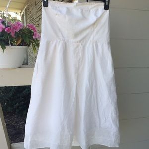 FINAL-Cream Silk/Cotton J.Crew strapless dress