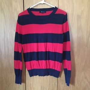 Red and Navy Striped Sweater