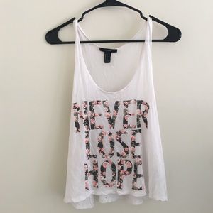 tank top with floral lettering