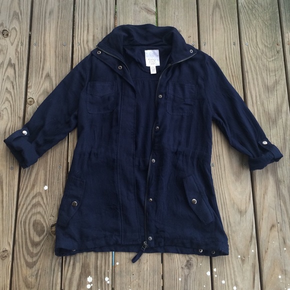 Navy blue parka jacket