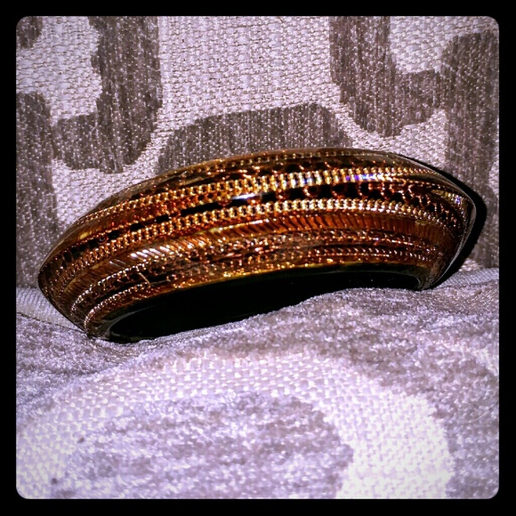 Chic CC Skye Copper & Black Lucite Thick Bangle!