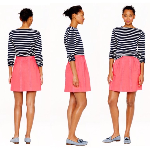 J. CREW Yellow Lace-stripe skirt 💛