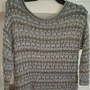 Clearance! Lucky Brand Metallic Macrame Sweater