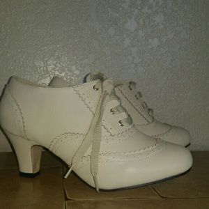 White/Cream Street Booties - Modcloth