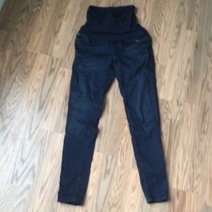 LED dark skinny maternity jeans A Pea in the Pod