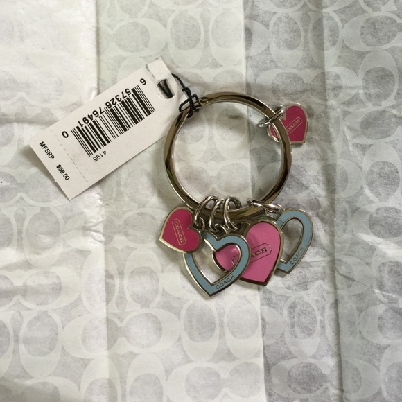 Coach multi heart ring key fob