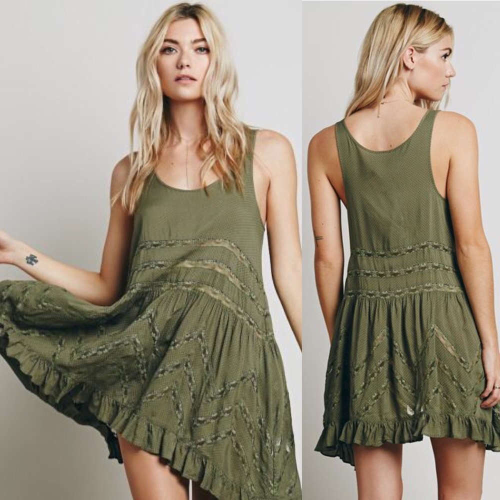 Free People olive green dress