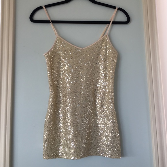 Gold Sequin Tank Top