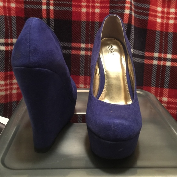 Blue platform wedge heels - make an offer - Picture 2 of 4