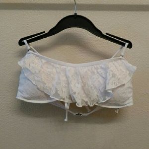 Hollister White Lace Bikini Top