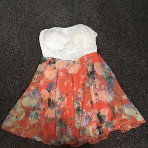 Strapless Floral Dress