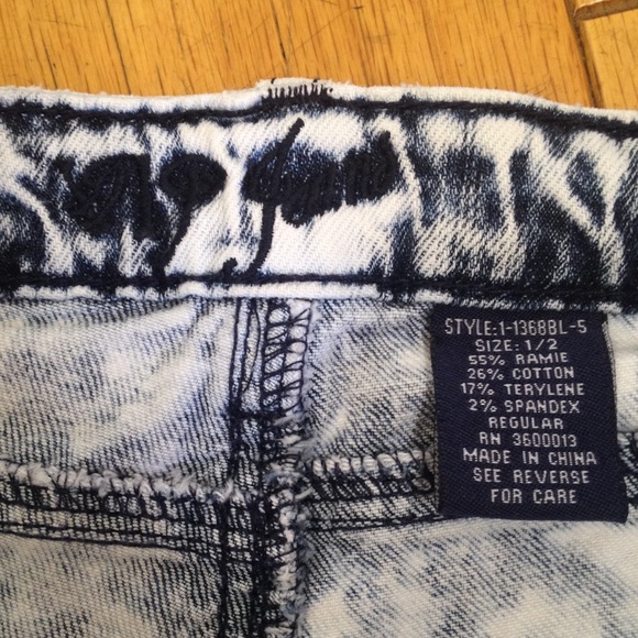 Distressed, acid wash jean shorts. - Picture 4 of 4