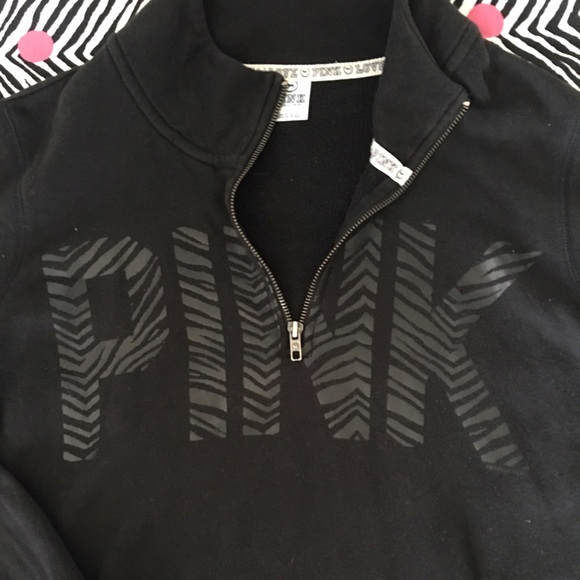 PINK HALF zip sweat shirt