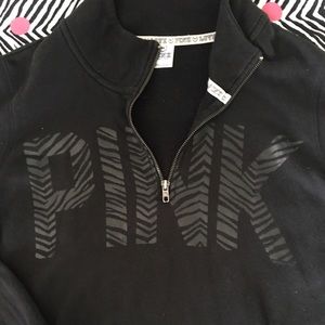 PINK HALF zip sweat shirt