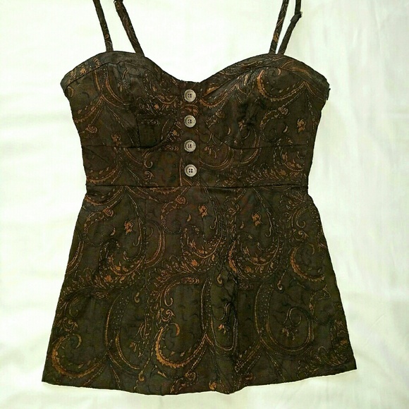 Brown bustier style top